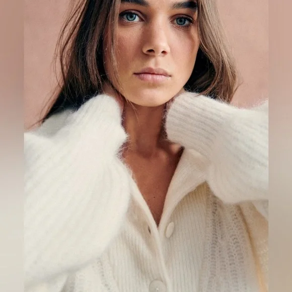 Sezane Micky Alpaca wool sweater Ivory size M - Picture 4 of 11